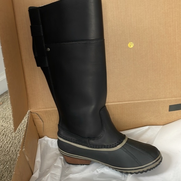 Rare 🔥 SOREL Slimpack Riding Tall waterproof Boots Black NEW IN BOX US 10.5 - Picture 10 of 17